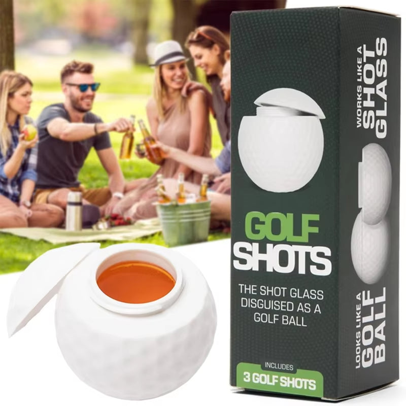 Golf Ball Shaped Shot Glass Plastic Golf Shot Glasses with Lid Novelty Golf Ball Shot Glass Creative Gift for Golf Enthusiasts